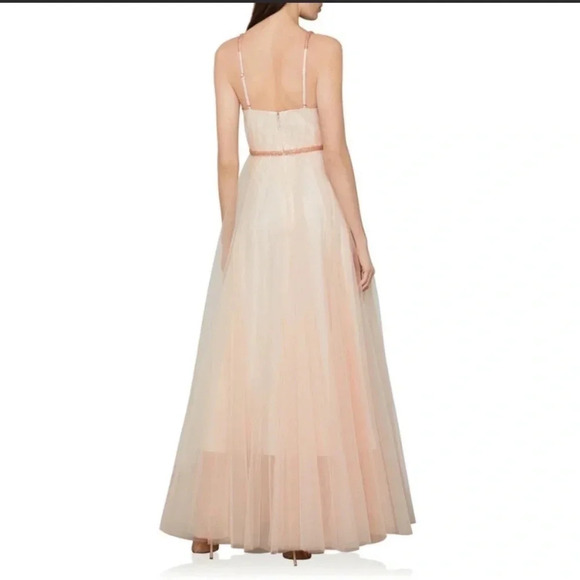 BCBGMAXAZRIA Women's Tulle Dress with Beaded Trim 4 - Picture 5 of 12